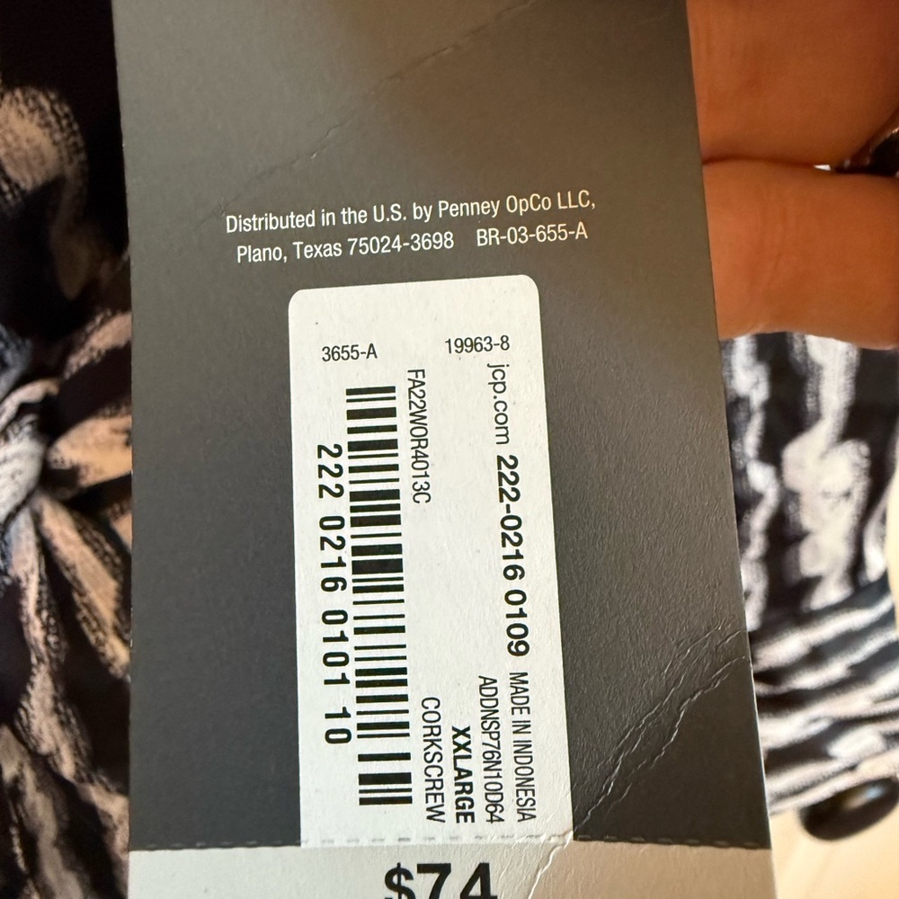 Worthington Black and White Patterned Wrap Dress - Picture 3 of 7